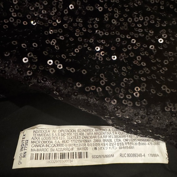 Zara Black Sequin Mini Dress Size M – Party, Holiday, Night Out - Picture 5 of 6